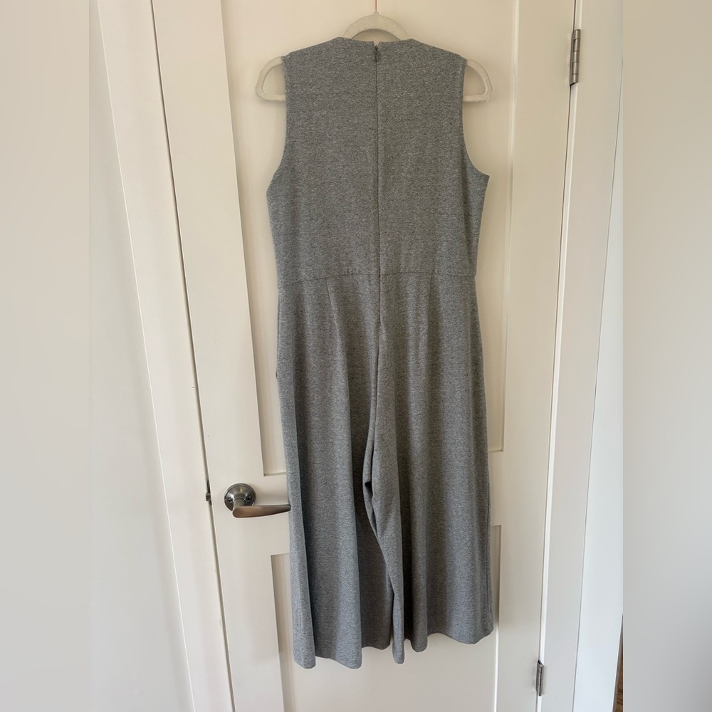 Eileen Fisher | Moon Organic Cotton Speckled gray Knit Cropped Jumpsuit small - Picture 7 of 13